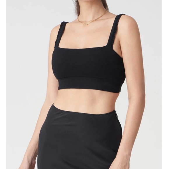 SINCERELY JULES FOR BANDIER The Rue Ruffle Bra- Black - Picture 3 of 4